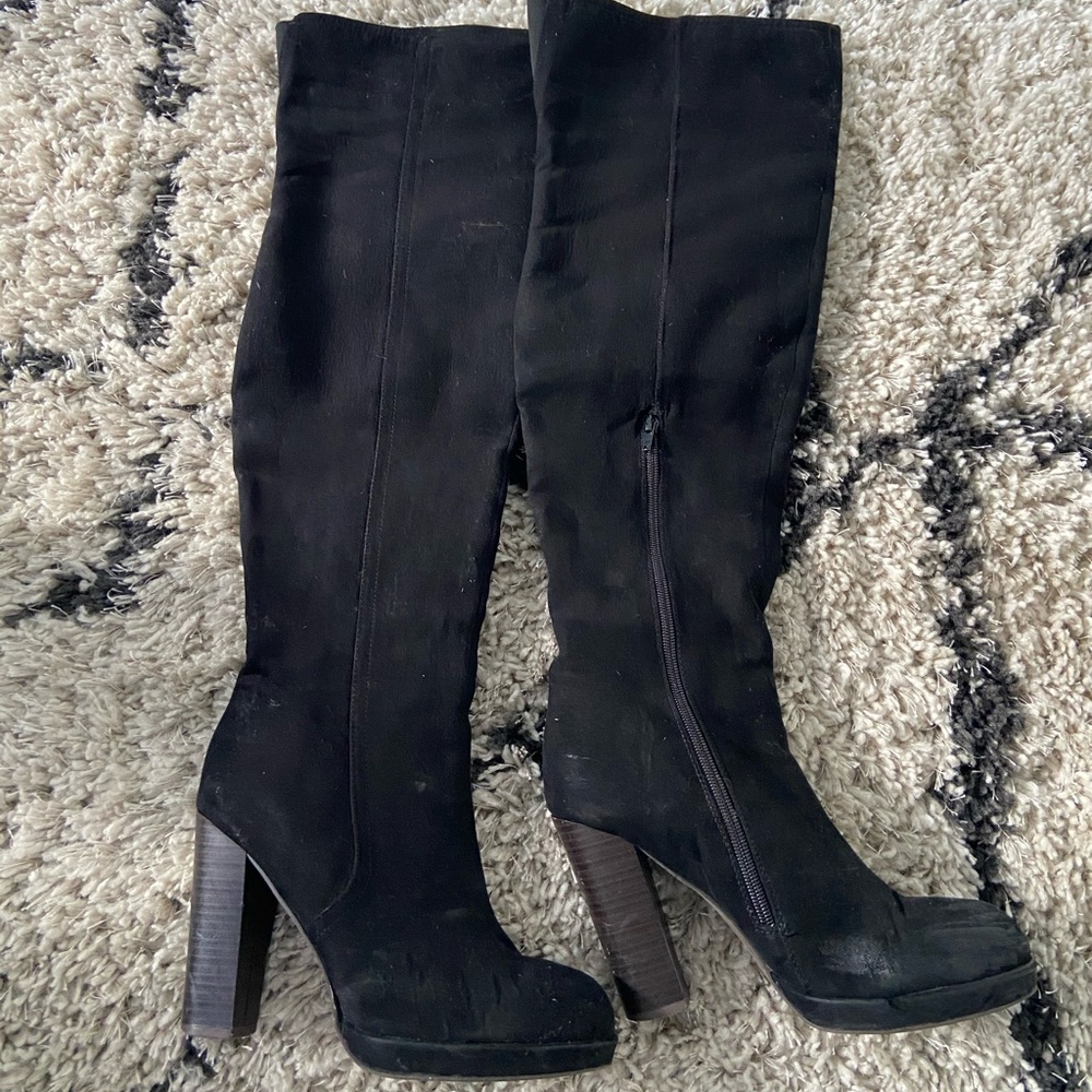 Black knee high boots